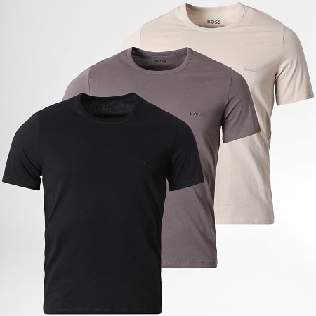 BOSS - Pack de 3 T-Shirts 50532468 Bege Cinza Antracite Preto