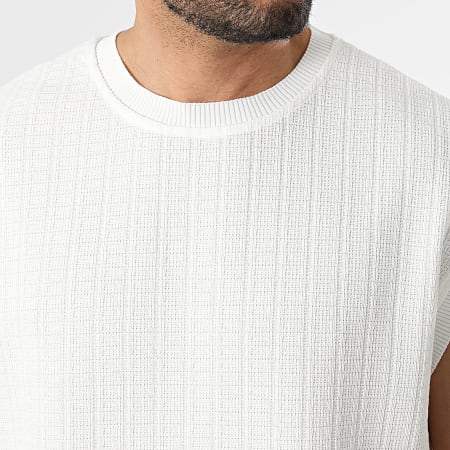 Frilivin - Ensemble Tee Shirt Sans Manches Et Pantalon Jogging Texturé 51A Beige Clair