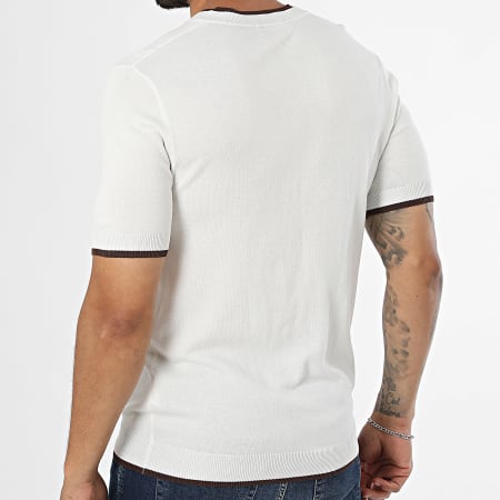 Frilivin - T-Shirt Malha Gola Com Botões 715 Bege Claro