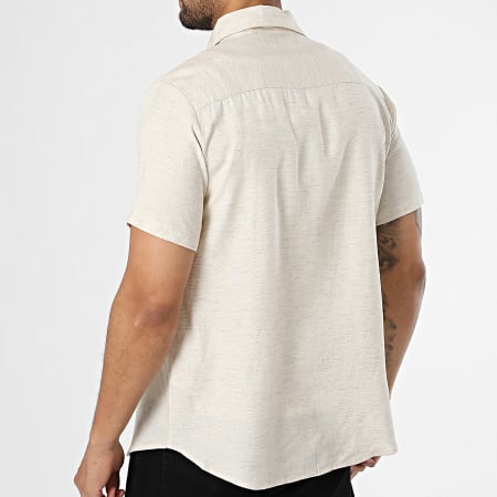 Frilivin - Chemise Manches Courtes En Lin 388 Beige Chiné