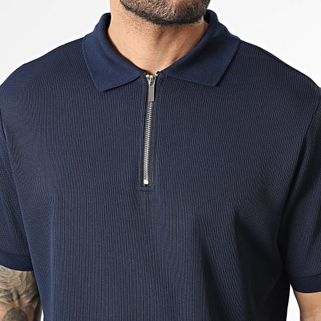Frilivin - Polo Manches Courtes Rib 35T Bleu Marine