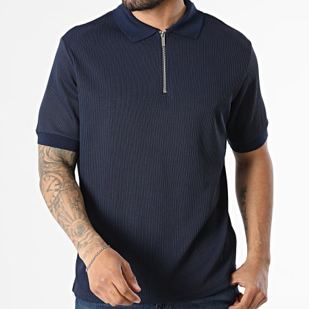 Frilivin - Polo Manches Courtes Rib 35T Bleu Marine