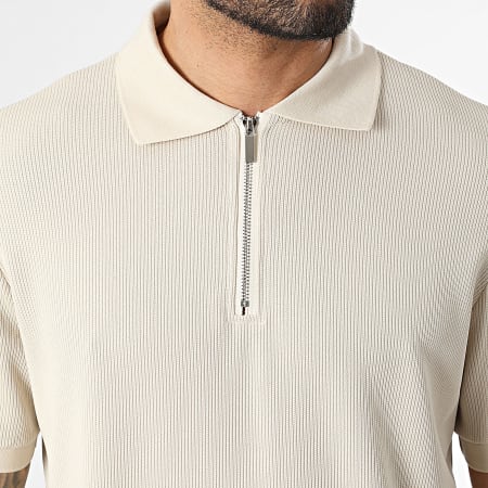 Frilivin - Polo Manches Courtes Rib 35T Beige