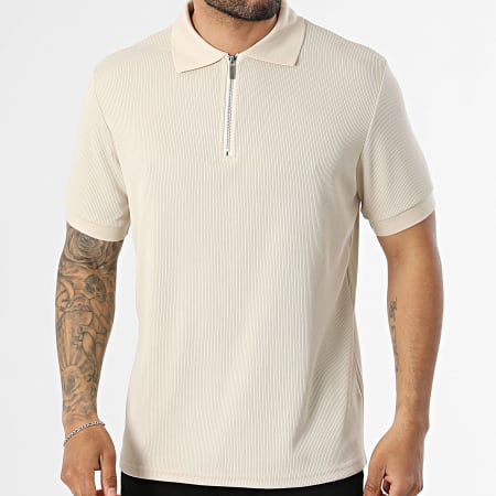Frilivin - Polo Manches Courtes Rib 35T Beige