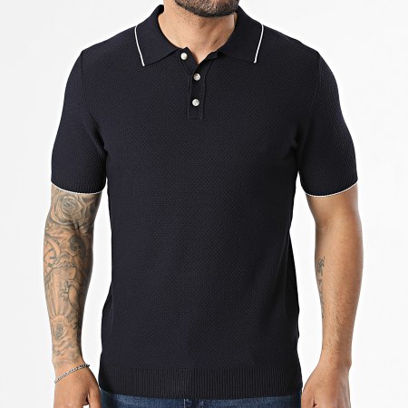 Frilivin - Polo Manches Courtes Texturé 723 Bleu Marine