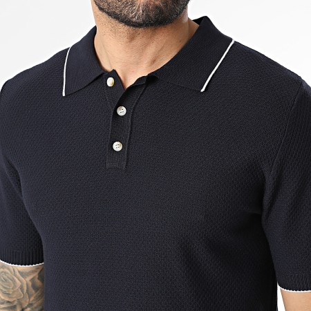 Frilivin - Polo Manches Courtes Texturé 723 Bleu Marine