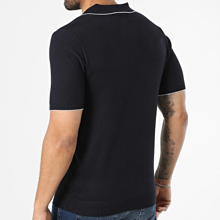 Frilivin - Polo Manches Courtes Texturé 723 Bleu Marine