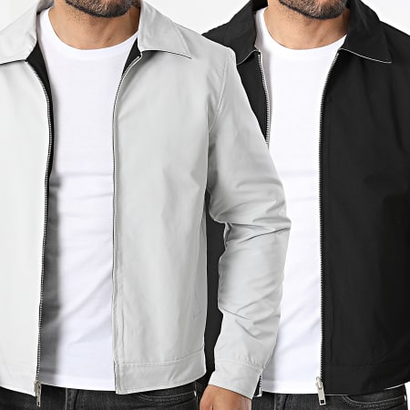 Frilivin - Veste Zippée Réversible A02 Noir Blanc