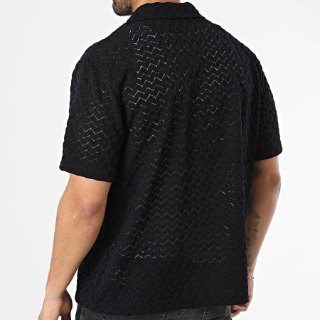 Frilivin - Camisa Mangas Curtas Vazada Estival 359 Preto