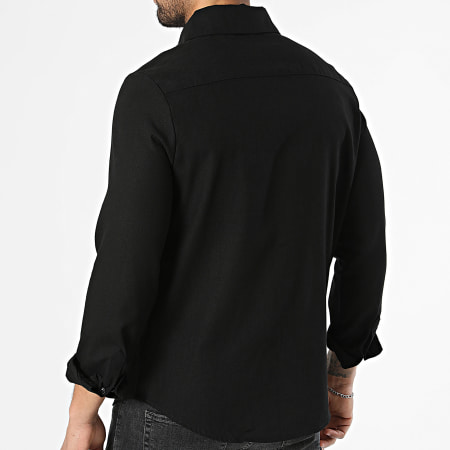Frilivin - Chemise Manches Longues Effet Lin 57F Noir