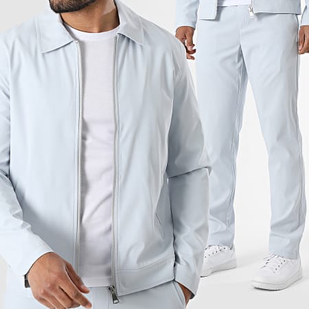 Frilivin - Ensemble Veste Zippée Et Pantalon Jogging F08 Bleu Clair