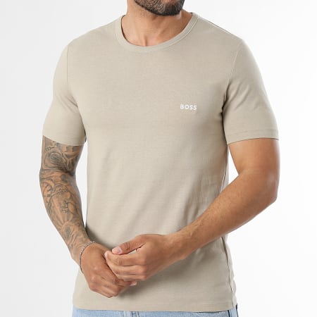 BOSS - Pack de 3 T-Shirts 50532468 Branco Bege Azul Claro