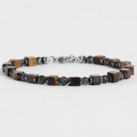 Frilivin - Armband 324 Camel Silberfarben Anthrazit Grau