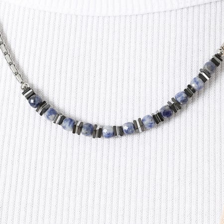 Frilivin - Collier 324 Argenté Bleu