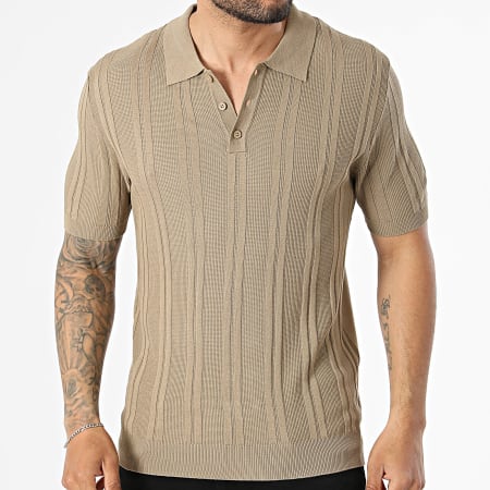 Frilivin - Polo Manches Courtes Texturé 510 Camel