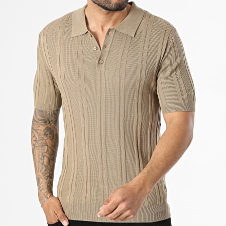 Frilivin - Polo Manches Courtes Texturé 510 Camel