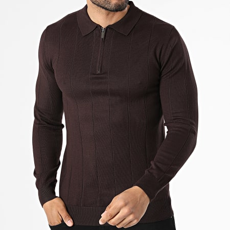 Frilivin - Pull Col Zippé 646 Marron