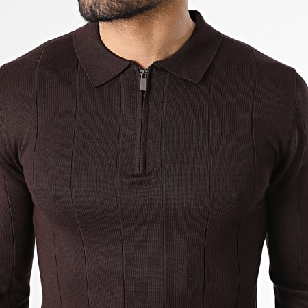 Frilivin - Pull Col Zippé 646 Marron