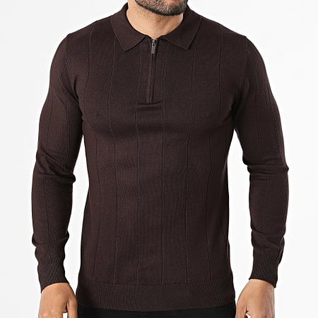 Frilivin - Pull Col Zippé 646 Marron