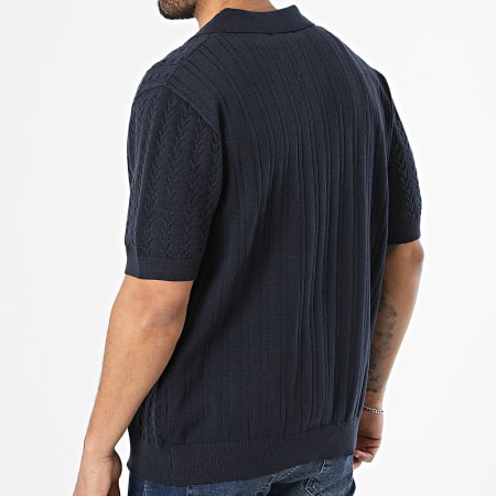 Frilivin - Chemise Manches Courtes Maille Texturée 374 Bleu Marine
