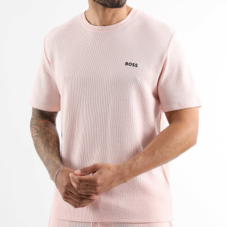 BOSS - Ensemble Tee Shirt Et Short Jogging Waffle 50535891 50535884 Rose Clair