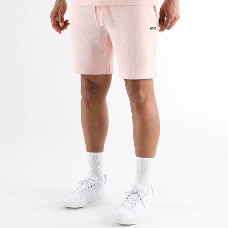 BOSS - Ensemble Tee Shirt Et Short Jogging Waffle 50535891 50535884 Rose Clair