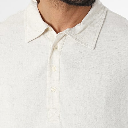 Classic Series - Ensemble Polo Manches Courtes Et Short Jogging En Lin 392 Beige Clair Chiné