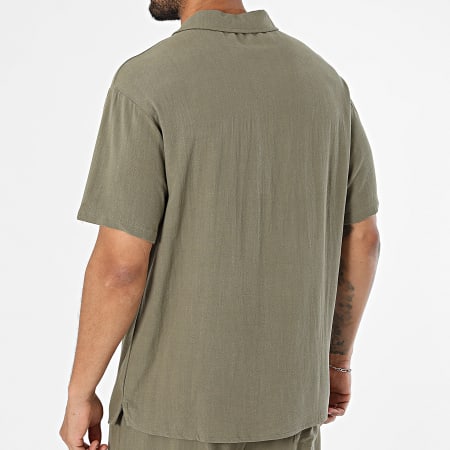 Classic Series - Ensemble Polo Manches Courtes Et Short Jogging En Lin 393 Vert Kaki