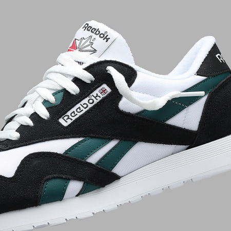 Reebok - Sneakers Classic Nylon Bianco Nero Verde Esclusiva Ryses