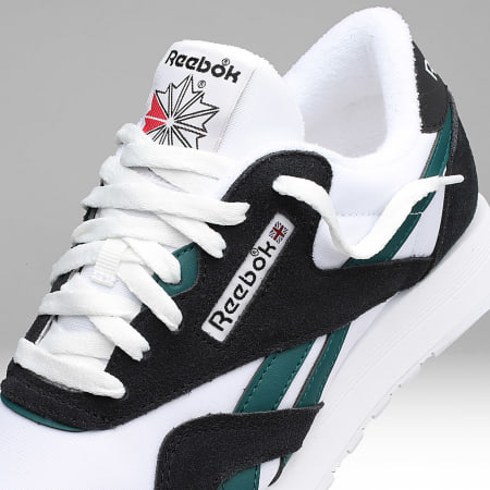 Reebok - Sneakers Classic Nylon Bianco Nero Verde Esclusiva Ryses