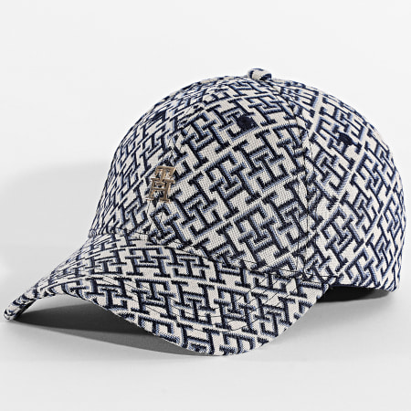 Tommy Hilfiger - Casquette Femme Monogram 8916 Beige Bleu Marine Doré