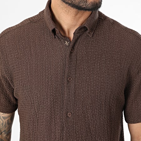 Classic Series - Chemise Manches Courtes Texturée 166 Marron