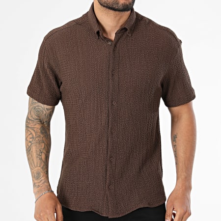 Classic Series - Chemise Manches Courtes Texturée 166 Marron