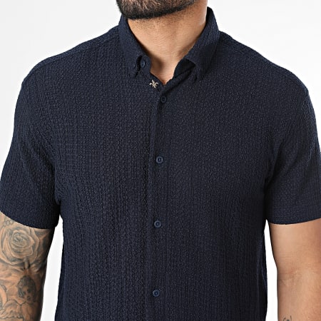 Classic Series - Chemise Manches Courtes Texturée 166 Bleu Marine