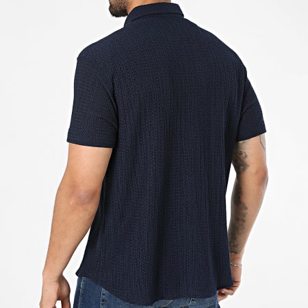 Classic Series - Chemise Manches Courtes Texturée 166 Bleu Marine