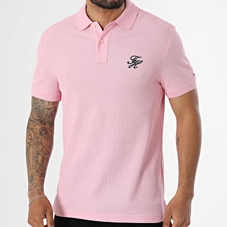 Tommy Hilfiger - Polo Manches Courtes Regular Fit Script 3046 Rose