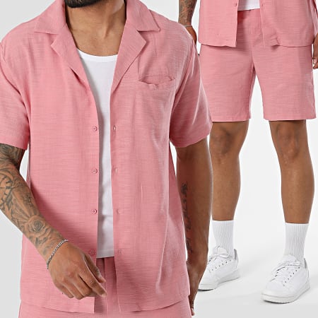 Frilivin - Ensemble Chemise Manches Courtes Et Short Jogging 02Q Rose