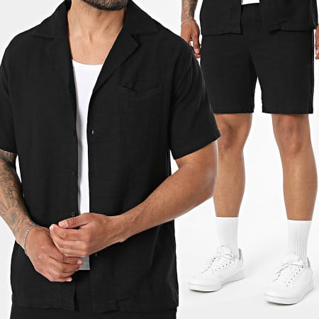 Frilivin - Ensemble Chemise Manches Courtes Et Short Jogging 02Q Noir