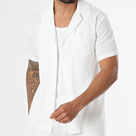 Frilivin - Ensemble Chemise Manches Courtes Et Short Jogging 02Q Blanc