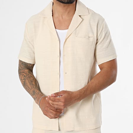 Frilivin - Conjunto Camisa Manga Curta E Calção De Treino 02Q Bege