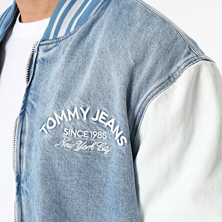 Tommy Jeans - Veste Bomber En Jean 2498 Bleu Denim Blanc