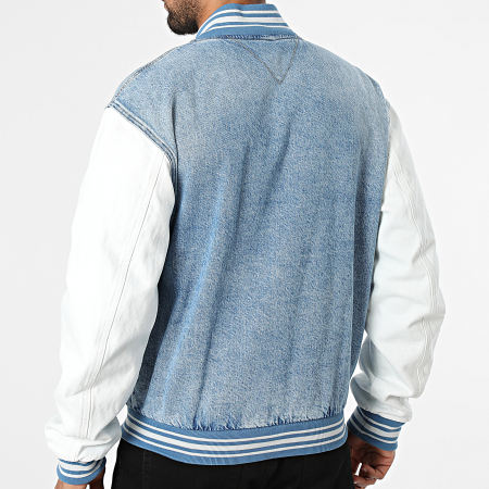 Tommy Jeans - Veste Bomber En Jean 2498 Bleu Denim Blanc