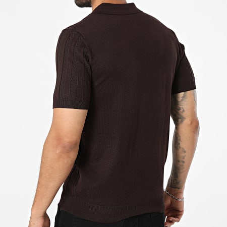 Frilivin - Polo Manches Courtes Maille 639 Marron Foncé