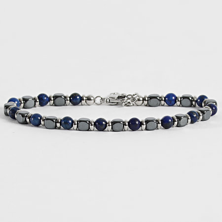 Frilivin - Bracelet 324 Bleu Marine Gris Anthracite Argenté