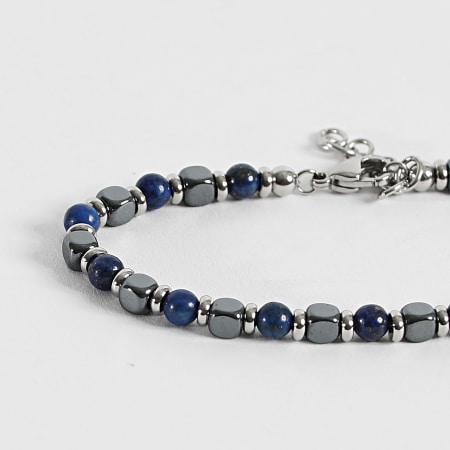 Frilivin - Bracelet 324 Bleu Marine Gris Anthracite Argenté