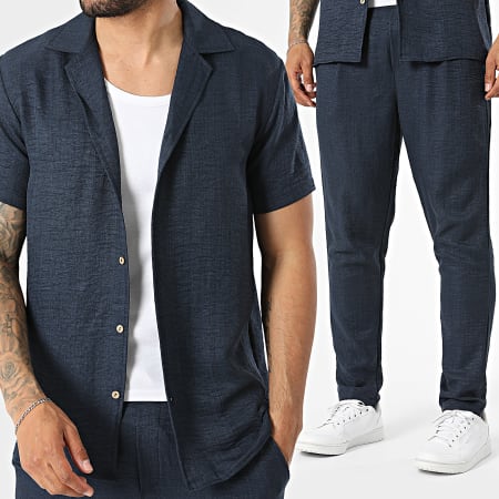 Frilivin - Ensemble Chemise Manches Courtes Et Pantalon 617 Bleu Marine