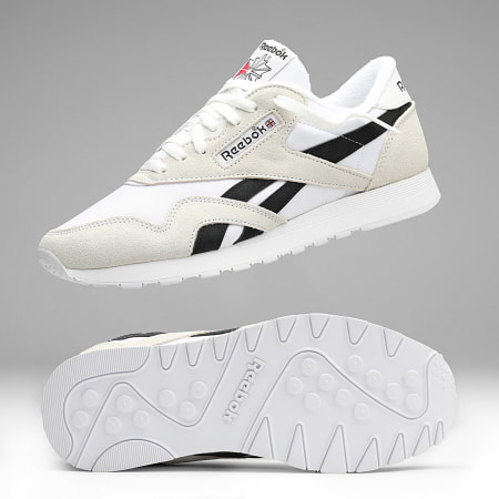 Reebok - Sneakers Classic Nylon Wit Beige Zwart Exclusief Ryses