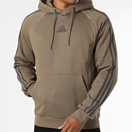 Adidas Sportswear - Sweat Capuche A Bandes Teamgeist KD5881 Marron