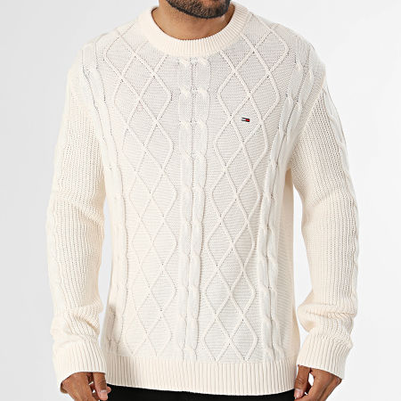 Tommy Jeans - Pull Regular Fit Cable Knit 3405 Beige Clair