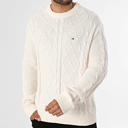 Tommy Jeans - Pull Regular Fit Cable Knit 3405 Beige Clair